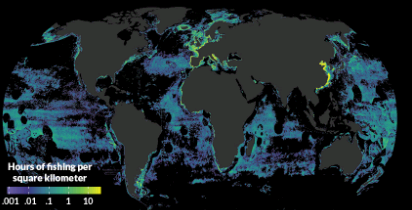 新的地圖顯示了捕撈對(duì)世界海洋的影響程度