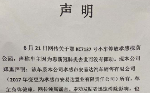 最新消息！鄂牌車主抗疫去世發(fā)帖者承認瞎編