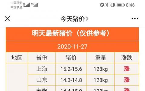 今日生豬價格多少錢一斤？全國豬價最新今日漲跌一覽表