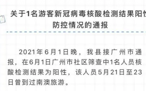 今日汕頭市南澳縣新冠疫情通報(bào)   廣東新增1游客病例詳情公布